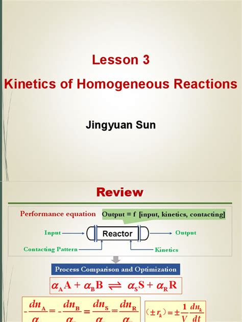 (final version)Lesson 3 - Kinetics of Homogeneous Reaction(2) | PDF | Reaction Rate | Stoichiometry