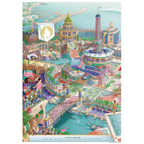 Poster Affiche Officielle Des Jeux Olympiques Paris 2024 50x70cm Eur
