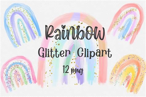 Rainbow Glitter Clipart Graphic by PinkPearly · Creative Fabrica