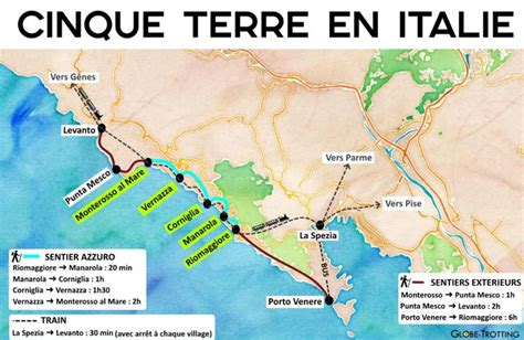 Carte Plan Cinque Terre Transports Cinque Terre Cinque Terre Italie