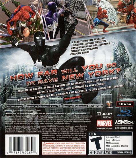 Spider-Man: Web of Shadows (2008) box cover art - MobyGames