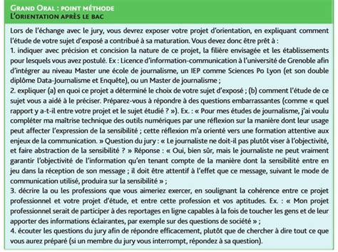 Grand Oral Pr Senter Son Projet D Orientation Enseignement De