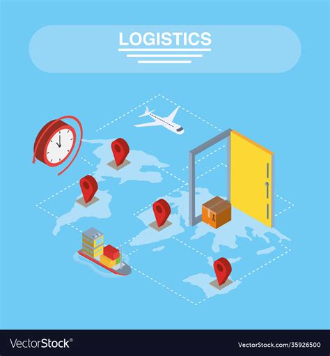 Logistics And Delivery Isometric Gps Marks Vector Image