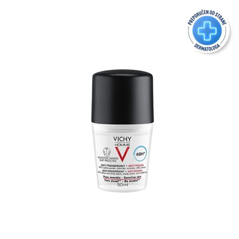 VICHY HOMME Antiperspirant Roll on za Zaštitu od Znojenja do 48h bez