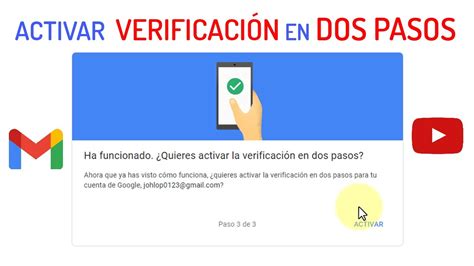 ACTIVAR La VERIFICACION En DOS PASOS En La Cuenta De Google YouTube