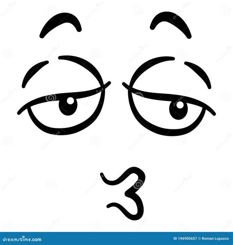 Cartoon Face Expressive Eyes And Mouth Smiling Crying And Surprised