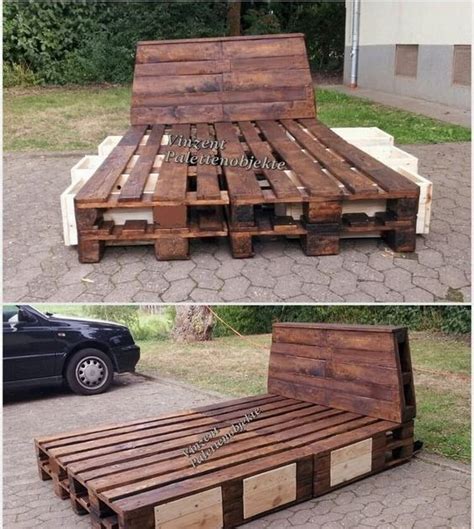 The Best DIY Wood And Pallet Ideas Wood Pallet Bed With Storage Drawers