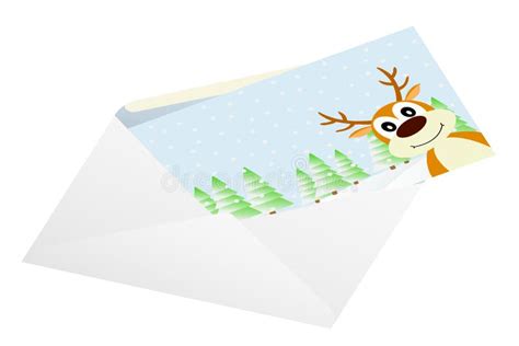 Christmas Card In An Envelope Stock Vector Illustration Of