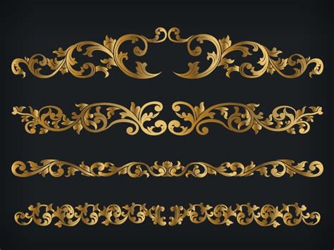 Gold Line Divider Vector Images (over 1,600)