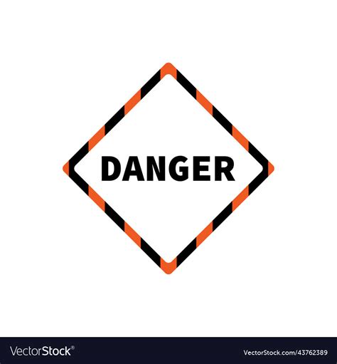 Flat Yellow Hazard Warning Symbol Icon Royalty Free Vector