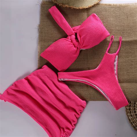 Microbikini Brasile O Para Mujer Sexy De 3 Piezas Traje De Ba O Conjunto De Bikini