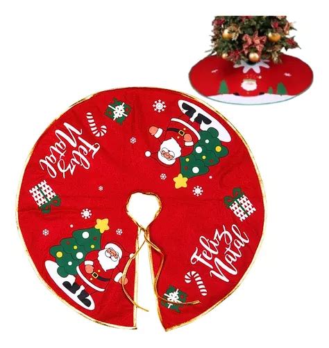 Saia Para Árvore Natal Papai Noel Decoração Linda Base 90cm MercadoLivre