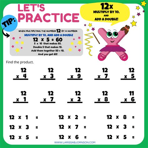 Twelve Times Table Practice Sheet Larissa Bjornson