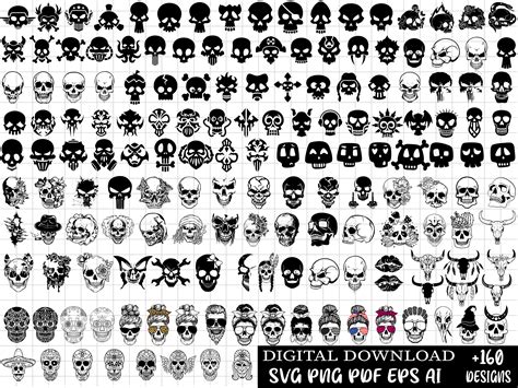 Skull Svg Bundle Skull Png Files Sugar Skulls Svg Skull Etsy Australia