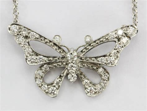 Tiffany & Co Platinum & Diamond Butterfly Pendant Necklace — Queen May