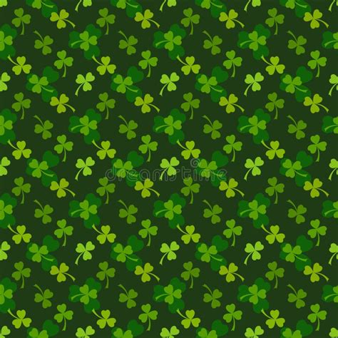 Green Clover Leaves Seamless Pattern Stock Vector Illustration Of