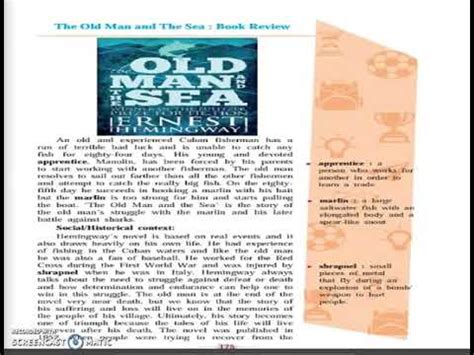 Std Th English Chapter The Old Man And The Sea Book Review