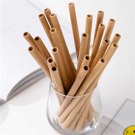 Eco Friendly Bamboo Straws With Case And Clean Brush Reusable Eco