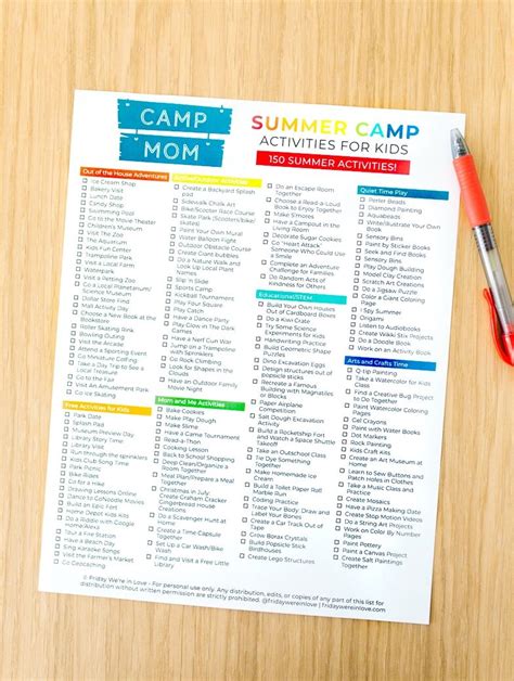 150+ Summer Activities for Kids with Free Download- Friday We're In Love