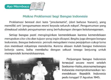 Kata Kunci Bacaan Makna Proklamasi Bagi Bangsa Indonesia Tema Kelas