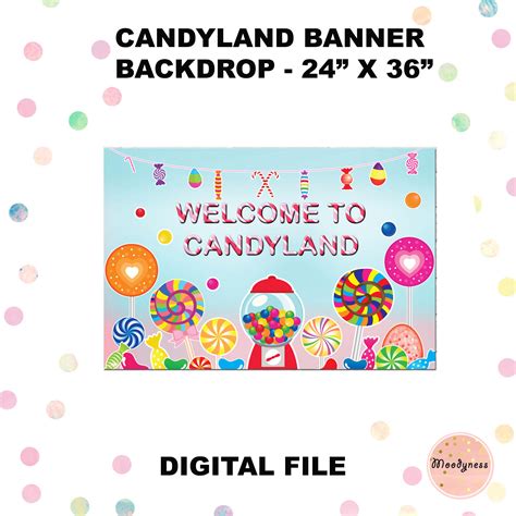 Candyland Printable Banner Candyland Decorations Candyland | Etsy