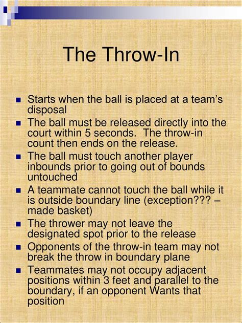 Rule 7 Out Of Bounds And Throw In Ppt Download