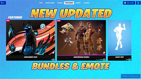 New Updated Gingerbread Bundle Starter Pack And Crazy Feet Emote Fortnite Item Shop Preview