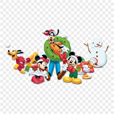 HD Mickey Mouse Characters Christmas Celebration PNG | Citypng