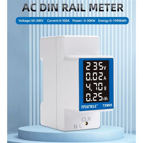 In Din Rail Ac Monitor V V A Voltage Current Watt Kwh Power