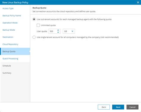 Step 14 Specify Cloud Repository Quota Veeam Service Provider