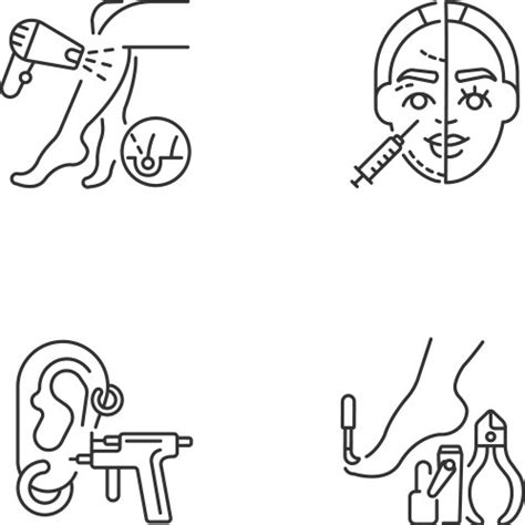 Waxing Linear Icons Set Bikini Leg Armpit Vector Image