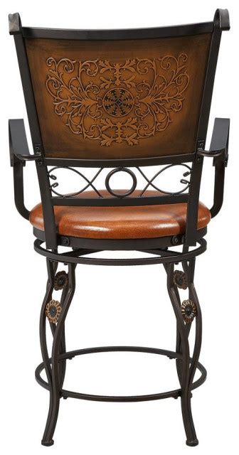 Big And Tall Copper Stamped Back Counter Stool With Arms Contemporary Bar Stools And Counter