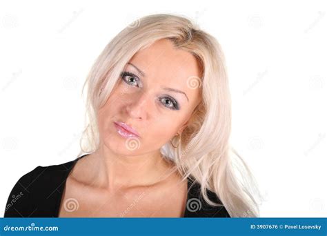 Portret Van Blonde Vrouw Stock Foto Image Of Maak Vrouwelijkheid
