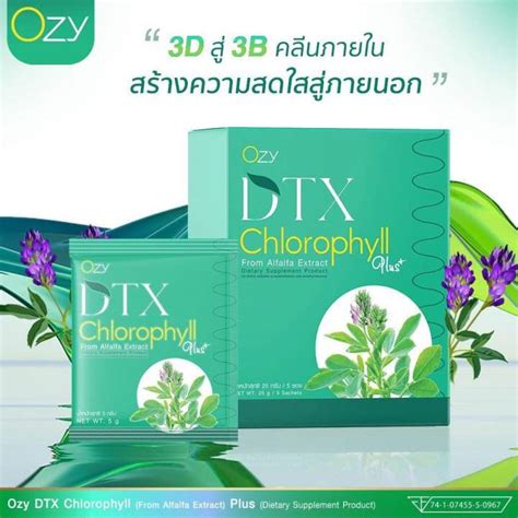 Ozy Dtx Chlorophyll Plus โอซี ดีทีเอ็กซ์ คลอโรฟิลล์ 1กล่อง บรรจุ 5 ซอง