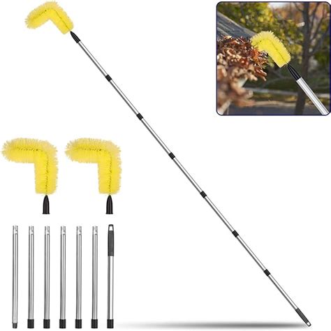 Pearwow Gutter Cleaning Brush Extendable Ft Guard Cleaner Tool With