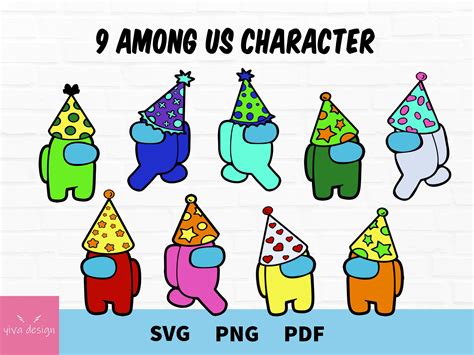 Among Us Birthday Bundle Svg Birthday Svg Among Us Svg Among Us