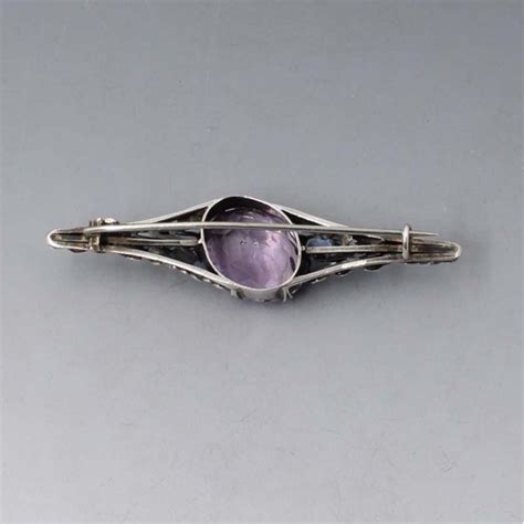 Amethyst Arts And Crafts Silver Brooch UK