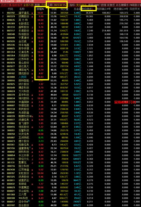 通达信竞价绝杀【竞价排序选股】指标，集合竞价先手强势龙头票 金指标研习社