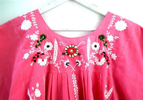 Pink Mexican Dress Mexican Folk Dresses Mexican | Etsy | Mexican ...