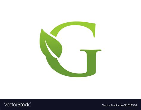 Letter G Leaf Nature Logo Royalty Free Vector Image