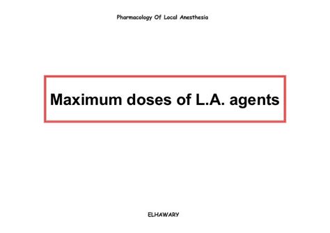 Contents Of The Dental Carpule Pharmacology Of Local Anesthesia