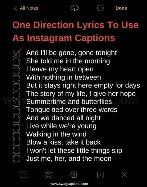 One Direction Lyrics To Use As Instagram Captions