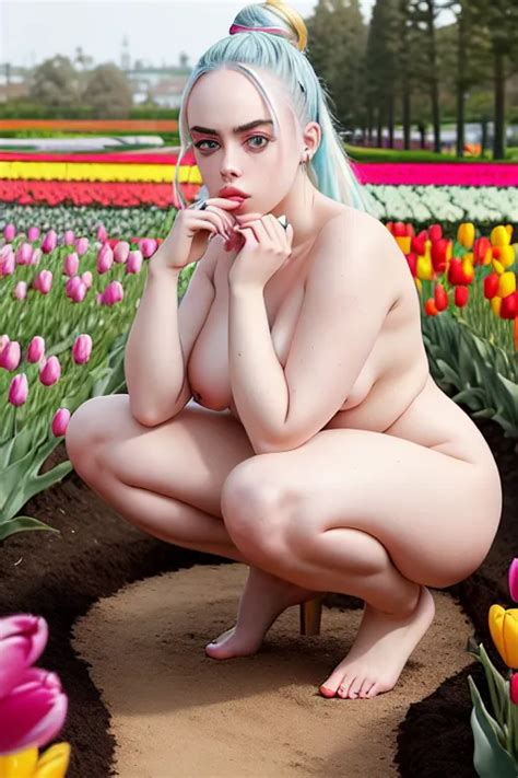 Dopamine Girl A Photograph Of Billie Eilish Naked Squatting In A