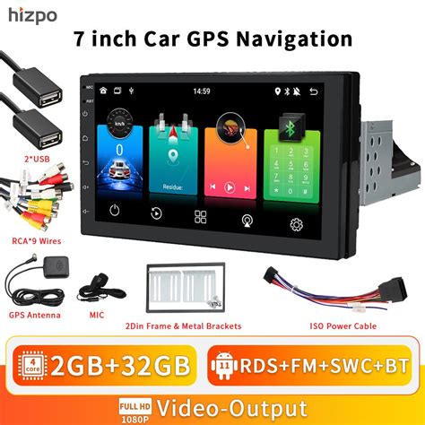 Buy Car Radio Hizpo 2GB 32GB Carplay 7inch 1 Din Android Universal Car