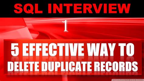 How To Delete The Duplicate Records In Oracle Sql Youtube