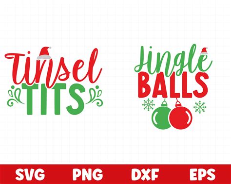 Jingle Balls Svg And Tinsel Tits Svg Matching Couple Christmas Etsy