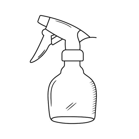 Premium Vector Outline Doodle Vector Illustration Of Sprayer Bottle