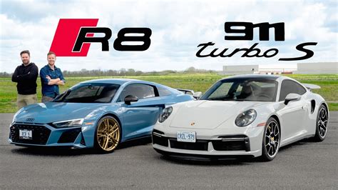 2021 Porsche 911 Turbo S Vs Audi R8 V10 Decennium Drag Race Road