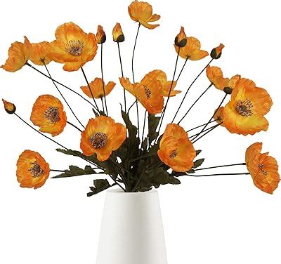 Amazon Lumoslyy Artificial Flowers Silk Poppy Flowers For Home