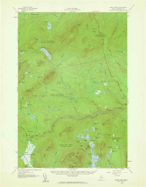 Pierce Pond Maine 1958 1960 Usgs Old Topo Map Reprint 15x15 Me Quad